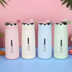 shivonix nice water bottle 400 ml plastic flask (pack of 2, multicolor)